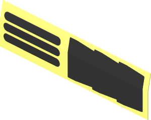 Sticker  0.9 x  3.9 with Vertical and Horizontal Grille (Formed, Right)