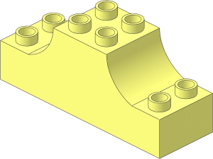 Duplo Brick  2 x  6 x  2 with Raised Central  2 x  2 Section with Curved Sides