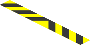 Sticker  0.7 x  5.8 with Black and Yellow Symmetric Chevron