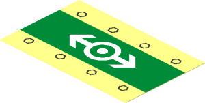 Sticker  2.4 x  3.8 with White Train Logo (2002-2004) on Green Background and Rivets