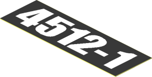 Sticker  0.7 x  2.2 with White "4512-1" on Black Background