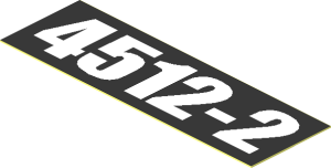 Sticker  0.7 x  2.2 with White "4512-2" on Black Background