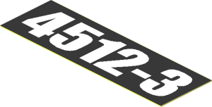 Sticker  0.7 x  2.2 with White "4512-3" on Black Background