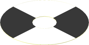 Sticker  2.9 x  2.9 Round with Black and White Alternating Sections