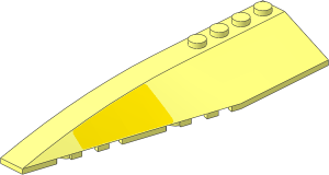 Wedge 12 x  3 x  1 Double Rounded Left with Yellow Trapezoid Sticker