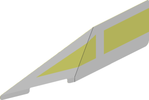 Sticker  2.0 x  7.0 with SW Y-wing Cockpit Left Side (Formed)