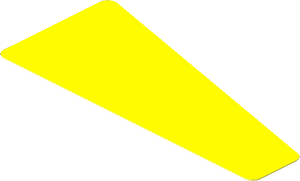 Sticker  1.5 x  3.3 Trapezoid Yellow Left