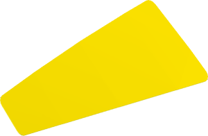Sticker  1.5 x  3.3 Trapezoid Yellow Left (Formed)