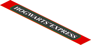 Sticker  1.0 x  7.8 with White 'HOGWARTS EXPRESS' on Black Background with Metallic Gold Frame