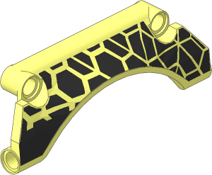 Technic Panel  9 x  2 x  3 Mudguard Arched #30 with Silver Honeycomb Right Pattern