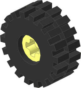 Technic Bush  1/2 Type 1 with Black Tyre  8/ 75 x  8 Offset Tread