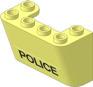 Windscreen  2 x  4 x  2 Inverted with Black "POLICE" Sticker