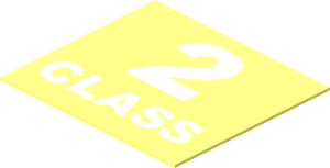 Sticker 0.8 x  0.9 with White "2 CLASS"