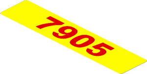 Sticker  0.7 x  3.3 with Red "7905" on Yellow Background