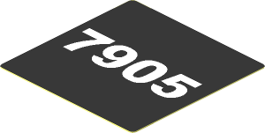 Sticker  1.7 x  1.7 with White "7905" on Black Background