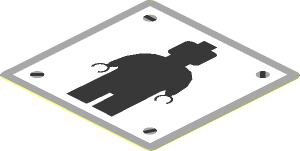 Sticker  1.5 x  1.5 with Black Minifig Silhouette