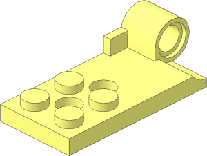 Hinge Plate  2 x  4.5 Base with Technic Pin Hole and  2 Holes