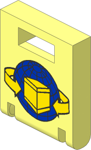 Container Box  2 x  2 x  2 Door with Blue Globe, Yellow Box and Curved Arrows Pattern