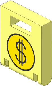 Container Box  2 x  2 x  2 Door with Black Dollar Sign on Yellow Circle Pattern