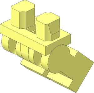 Minifig Hips with Spring Legs (Bent Backwards 45°)