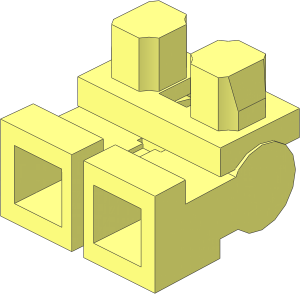 Minifig Hips with Spring Legs (Bent Forwards 90°)