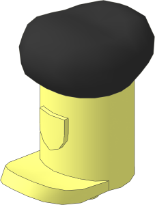 Minifig Hat Tall Hat with Small Brim and Pin with Black Top Pattern
