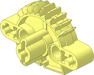 Constraction Block  3 x  5 with Partial Gear 28 Tooth Double Bevel