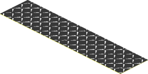 Sticker  0.9 x  3.9 with Metallic Silver Tread Plate and 6 Black Rivets