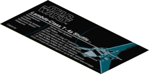 Sticker  7.2 x 15.2 with SW Lambda-Class T-4a Shuttle Specifications