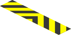 Sticker  0.8 x  3.8 with Black and Yellow Chevron, Centred