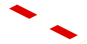 Sticker  0.8 x  7.8 with Red and White Vertical Stripes