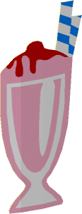 Sticker  5.2 x  2.0 with Pink Ice Cream Sundae (Formed)
