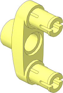 Technic Connector  3 x  1 x  2 with Peghole and Two Pins (Perpendicular Slits)