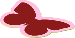 Sticker  0.9 x  1.3 with Dark Red Butterfly
