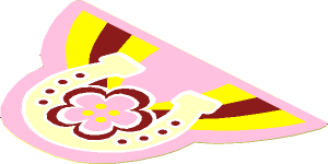 Sticker  2.6 x  3.8 with Horseshoe and Flower