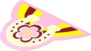 Sticker  2.6 x  3.8 with Horseshoe and Flower (Formed)