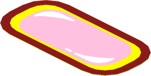 Sticker  1.3 x  2.6 Rounded Rectangle with Bright Pink Window