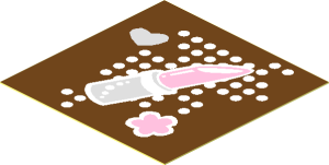 Sticker  1.9 x  1.9 with Heart, Lipstick and Flower