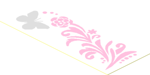 Sticker  1.3 x  3.3 with Silver Butterfly and Pink Floral - Left