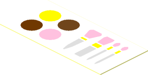 Sticker  0.9 x  1.9 with Paintbox and Makeup Brushes