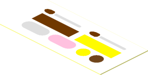 Sticker  0.9 x  1.9 with Paintbox, Mirror and Makeup Brushes