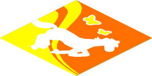 Sticker  1.9 x  1.9 with Horse and Two Butterflies