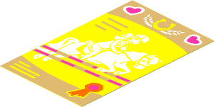 Sticker  2.6 x  1.6 with Riding Girl and Jumping Horse