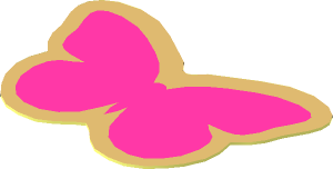 Sticker  0.9 x  1.3 with Dark Pink Butterfly