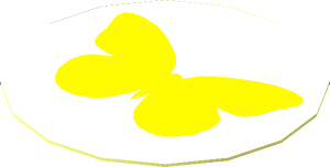 Sticker  1.2 x  1.2 Round with Yellow Butterfly on White Background