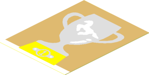 Sticker  2.2 x  1.7 with Trophy Cup with White Horse