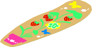 Sticker  5.1 x  1.7 with Strawberry Plant, Flowers and Butterflies Left