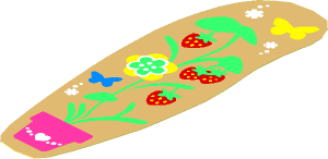 Sticker  5.1 x  1.7 with Strawberry Plant, Flowers and Butterflies Right