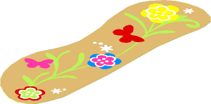Sticker  5.6 x  1.8 with Flowers and Butterflies Left