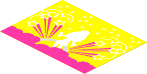 Sticker  2.9 x  3.9 with Stars and White Female Singer Silhouette